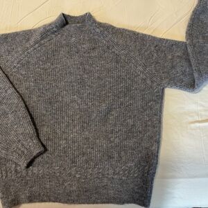 Sezane Mock Neck Turtleneck Sweater Pullover Alpaca Gray Size XXS